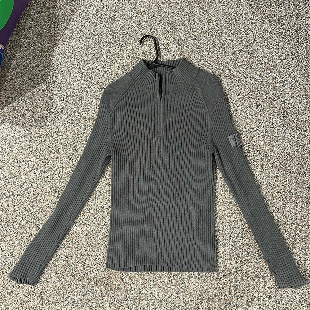 Express Gray 1/4 Zip Ribbed Sweater | Men’s | M